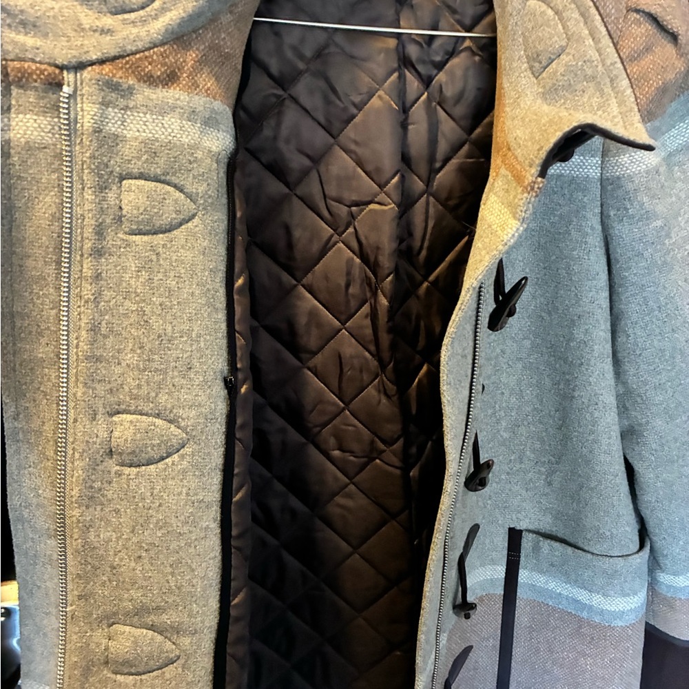 Veronica Beard Gray And Brown Toggle Button Coat - image 7